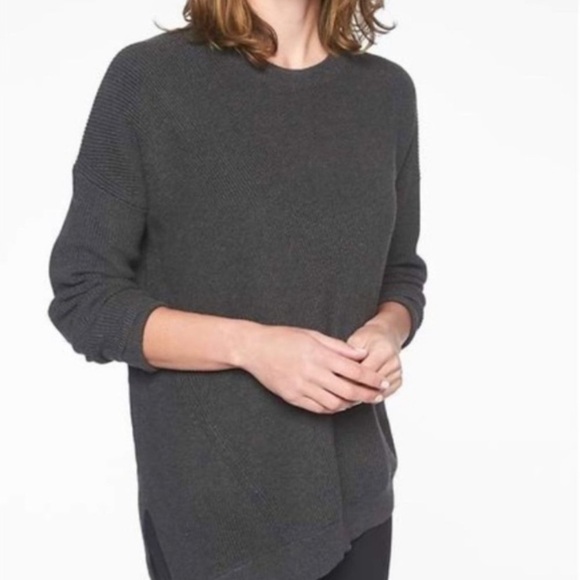 Athleta Silk and Tencel Blend Asymmetrical Hem Sweater - Picture 12 of 12